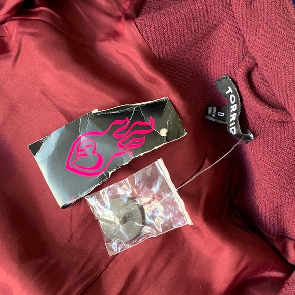 Torrid Burgundy Wool Blend Military Coat NWOT - Picture 15 of 16